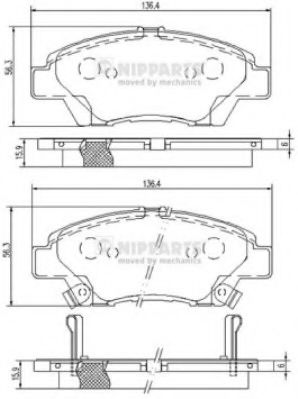 Тормозные колодки NIPPARTS N3604068