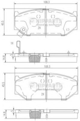 Тормозные колодки NIPPARTS N3608031