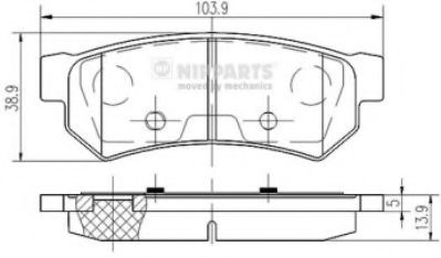 Тормозные колодки NIPPARTS N3610907