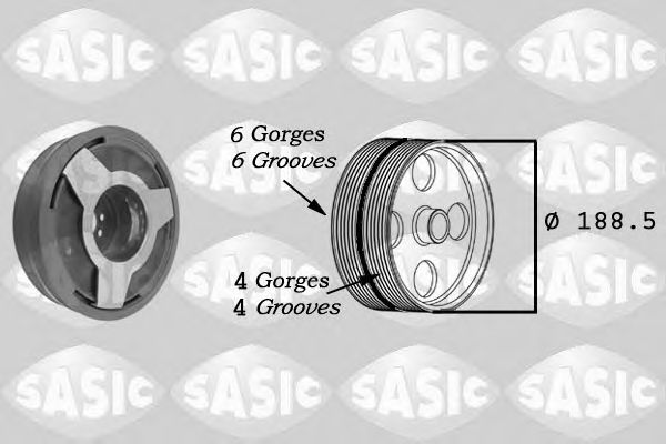 Шкив коленвала SASIC 9001806