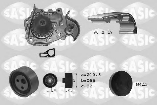 Комплект ГРМ с помпой SASIC 3904005