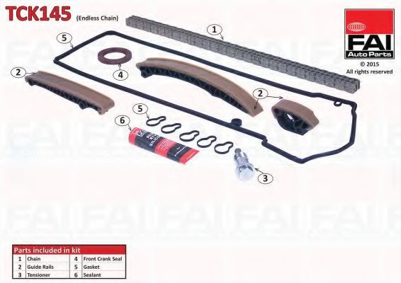 Цепь ГРМ, комплект FAI TCK145