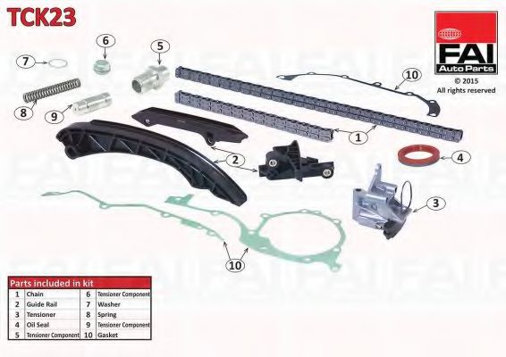Цепь ГРМ, комплект FAI TCK23