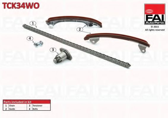Цепь ГРМ, комплект FAI TCK34WO