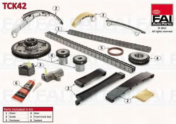 Цепь ГРМ, комплект FAI TCK42