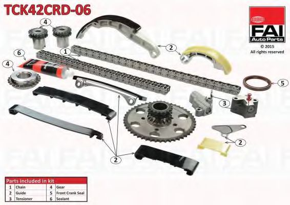 Цепь ГРМ, комплект FAI TCK42CRD-06