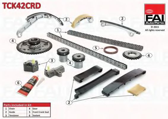 Цепь ГРМ, комплект FAI TCK42CRD
