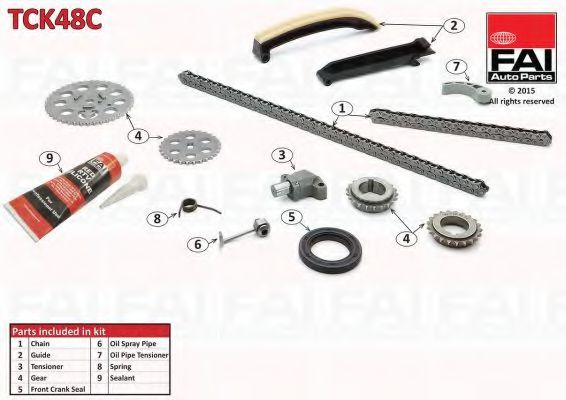 Цепь ГРМ, комплект FAI TCK48C