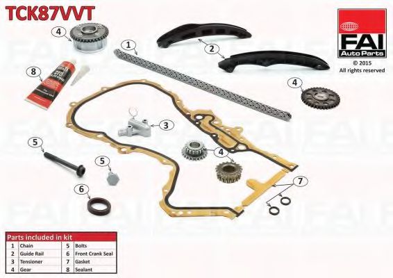 Цепь ГРМ, комплект FAI TCK87VVT