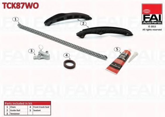 Цепь ГРМ, комплект FAI TCK87WO