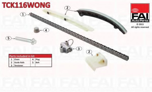 Цепь ГРМ, комплект FAI TCK116WONG