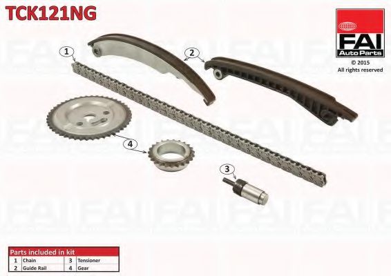 Цепь ГРМ, комплект FAI TCK121NG