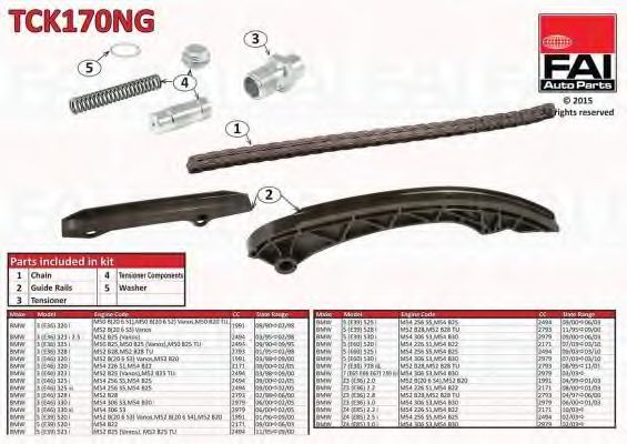 Цепь ГРМ, комплект FAI TCK170NG