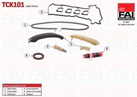 Цепь ГРМ, комплект FAI TCK101
