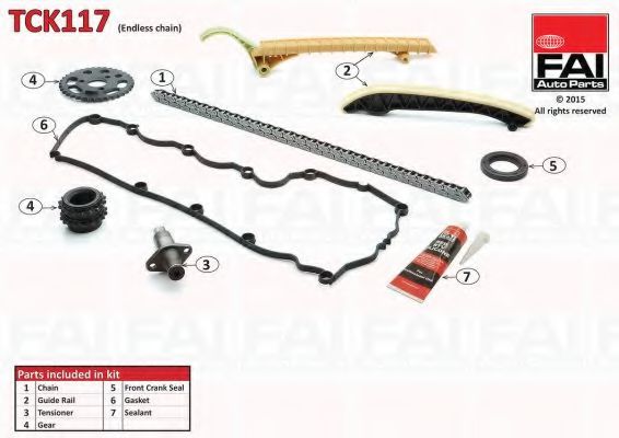Цепь ГРМ, комплект FAI TCK117