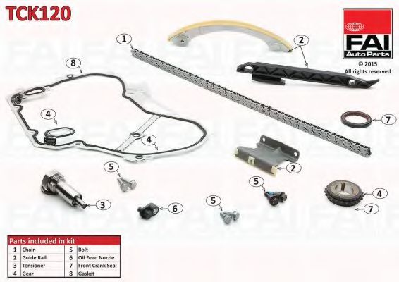 Цепь ГРМ, комплект FAI TCK120