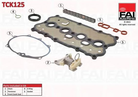 Цепь ГРМ, комплект FAI TCK125