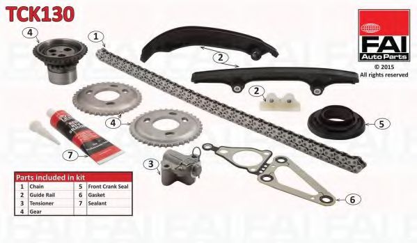 Цепь ГРМ, комплект FAI TCK130