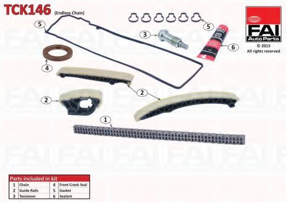 Цепь ГРМ, комплект FAI TCK146