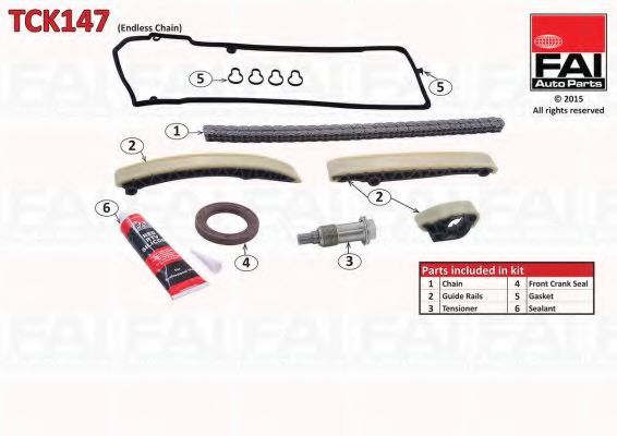 Цепь ГРМ, комплект FAI TCK147
