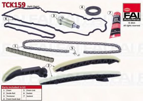 Цепь ГРМ, комплект FAI TCK159