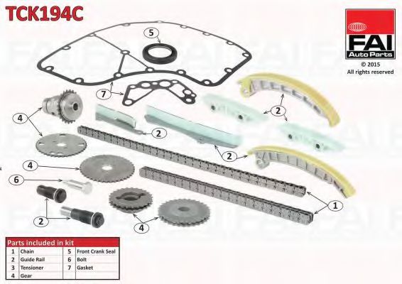 Цепь ГРМ, комплект FAI TCK194C
