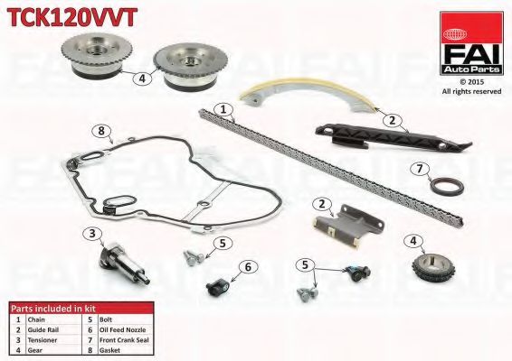 Цепь ГРМ, комплект FAI TCK120VVT