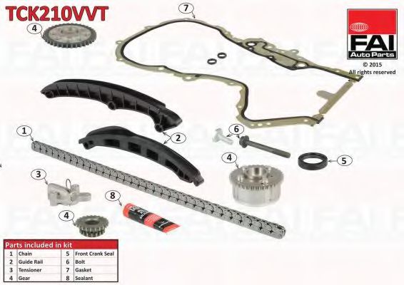 Цепь ГРМ, комплект FAI TCK210VVT