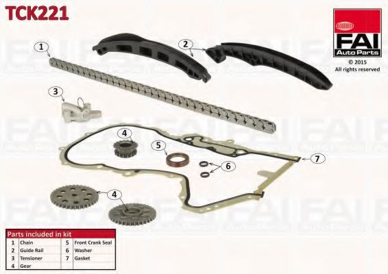 Цепь ГРМ, комплект FAI TCK221