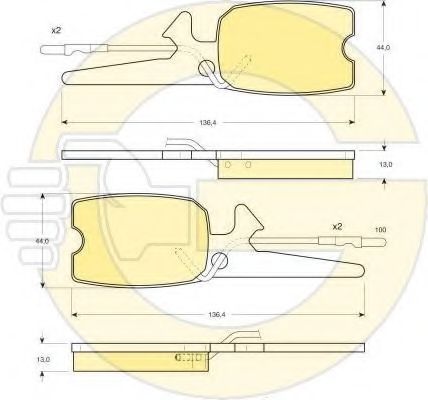 Тормозные колодки girling 6101289