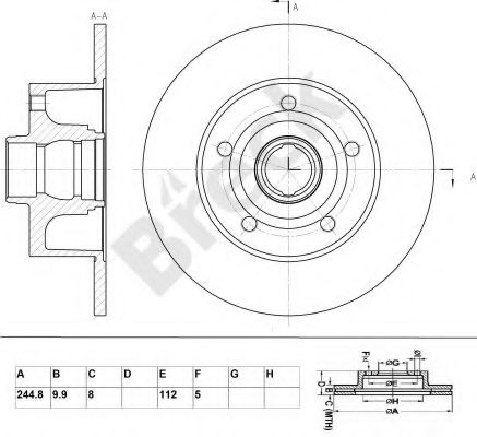 Тормозной диск BRECK BR 009 SA100