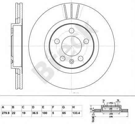 Тормозной диск BRECK BR 303 VA100