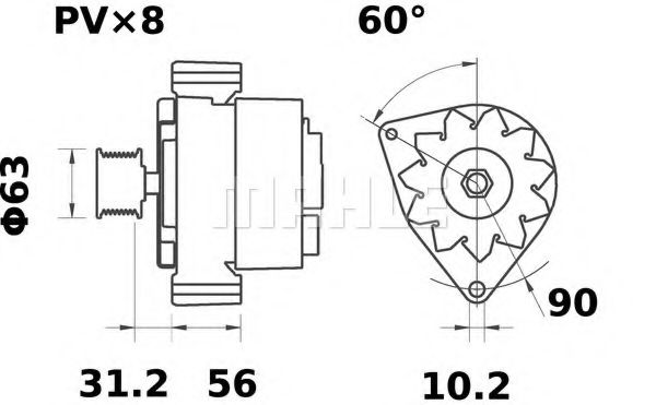 Генератор Mahle Kolben MG 334 Генератор Mahle Kolben MG 334