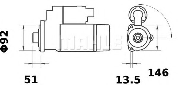 Стартер mahlekolben MS 583