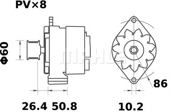 Генератор Mahle Kolben MG 751