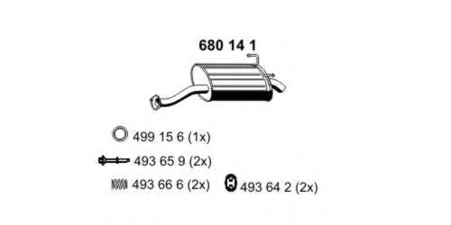 Глушитель выхлопных газов конечный ERNST 680141