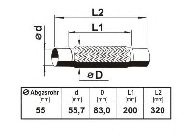 Гофра выхлопной системы ERNST 460118 Гофра выхлопной системы ERNST 460118