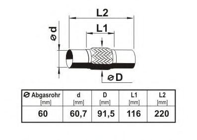 Гофра выхлопной системы ERNST 460132 Гофра выхлопной системы ERNST 460132