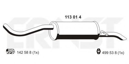 Глушитель выхлопных газов конечный ERNST 113014