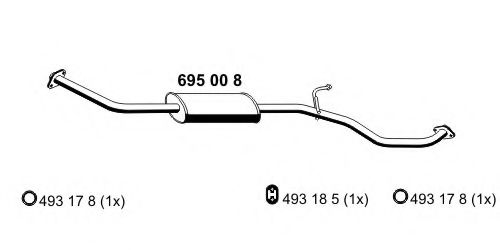 Средний глушитель выхлопных газов ERNST 695008