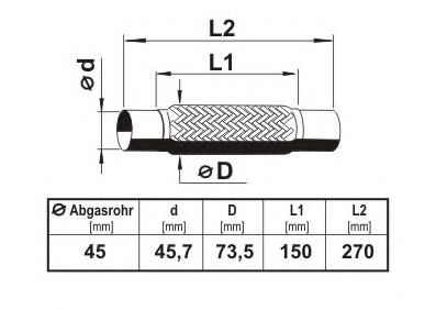 Гофра выхлопной системы ERNST 460637 Гофра выхлопной системы ERNST 460637