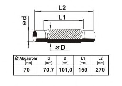 Гофра выхлопной системы ERNST 460538 Гофра выхлопной системы ERNST 460538