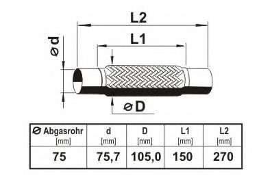 Гофра выхлопной системы ERNST 460545 Гофра выхлопной системы ERNST 460545