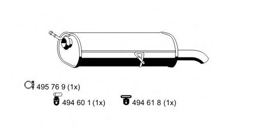 Глушитель выхлопных газов конечный ERNST 505109
