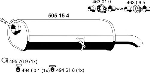 Глушитель выхлопных газов конечный ERNST 505154