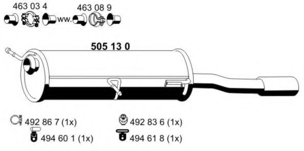 Глушитель выхлопных газов конечный ERNST 505130