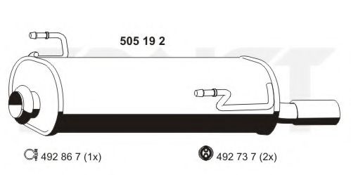 Глушитель выхлопных газов конечный ERNST 505192