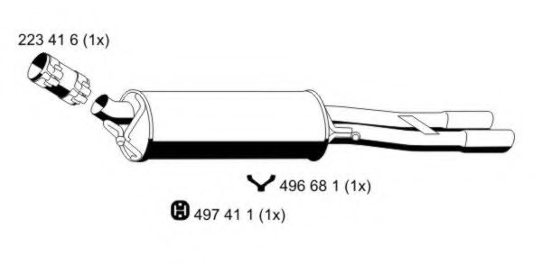Глушитель выхлопных газов конечный ERNST 243179