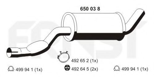 Средний глушитель выхлопных газов ERNST 650038