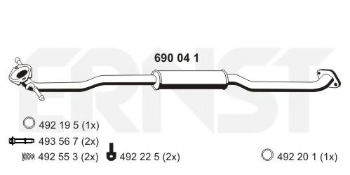 Средний глушитель выхлопных газов ERNST 690041